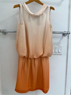 Valentino Red Blouson Ombre Mini Dress in Peach 8